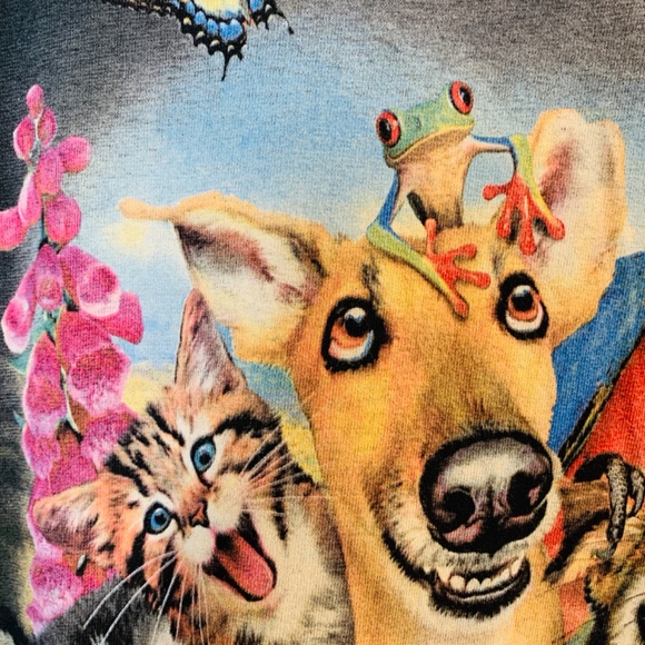 The Mountain Black Tee Shirt Selfies Howard Robinson Animal Faces Mens 3XL Pets - Picture 5 of 16